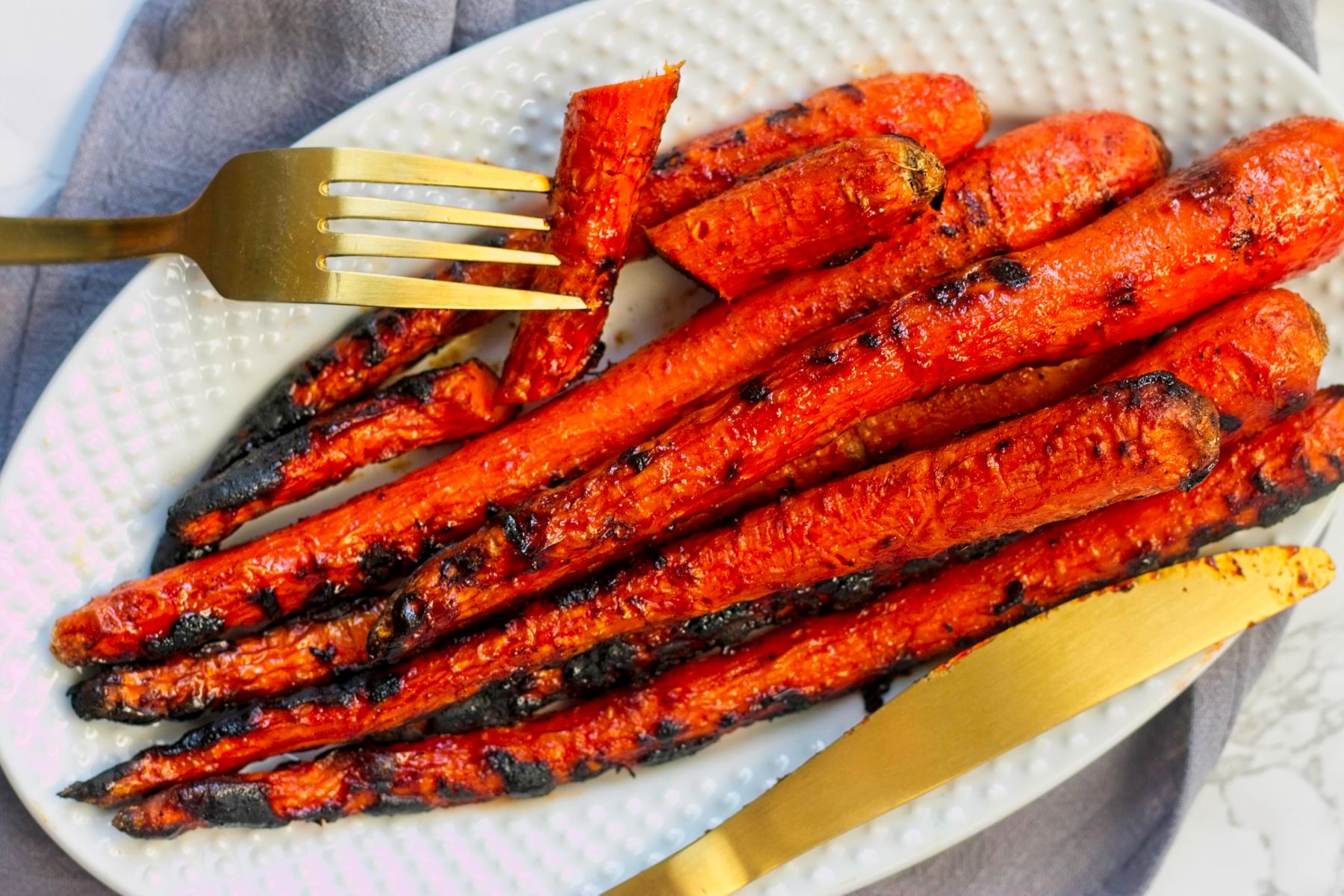 Sriracha Honey Glazed Grilled Carrots - Wholly Plants Blog