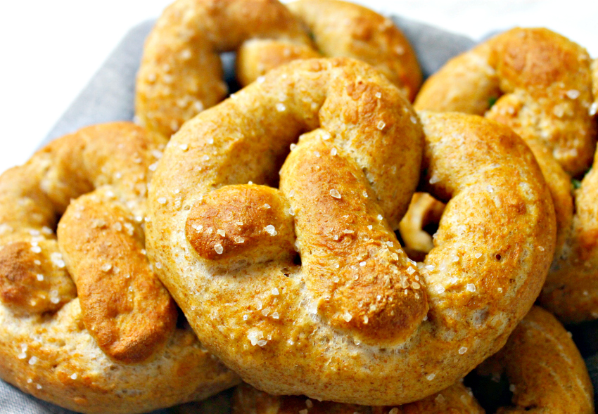 Breadmaker Soft Pretzels with Sweet & Spicy Dijon Dip - Wholly Plants